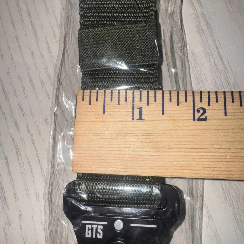 GTS Green Emergency Lightweight Webbed Tactical Belt W/Quick Release Buckle